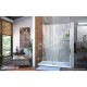 Unidoor 53 - 61 Hinged Shower Door with Glass Shelves